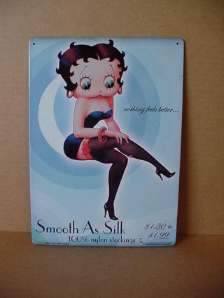 Betty Boop Tin Sign Silk Stockings Design