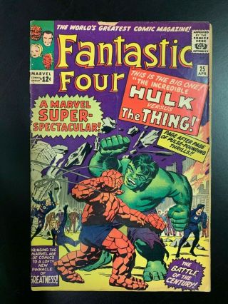 Fantastic Four 25 - 1st Hulk Vs.  Thing - Looking Cover With Gloss