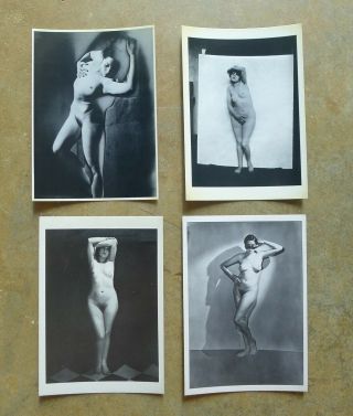 A Set Of 4 Man Ray Erotic Photographs,  Reprint In Paris 1980,  Vintage Postcard