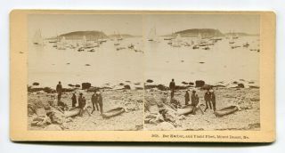 Bar Harbor,  Mount Desert,  Maine Indians & Canoes Stereoview By Kilburn Bros