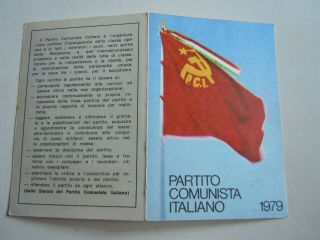 1979 Italy Communist Party - Membership Card Of The Part.  Comuista Italiano P.  C.  I.