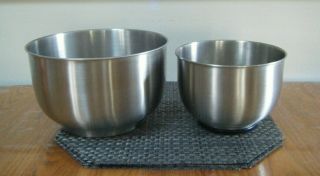 2 Sunbeam Mixmaster Heritage 2350 Stand Mixer Replacement Stainless Steel Bowls