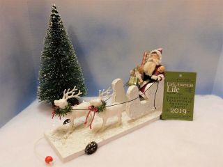 Vintage Reindeer Pulling Sleigh Handmade Wheel - Toy Santa Ooak: Jean T Littlejohn