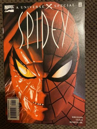 Rare Spidey X Universe 1 Recalled Comic Spider - Man Bob Harras Alex Ross Marvel