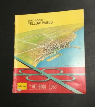 Vtg 1963 Chicago Yellow Pages The Red Book Cover Only Telephone Directory