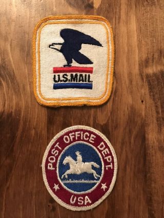2 Vintage United States Postal Service Sew On Patches