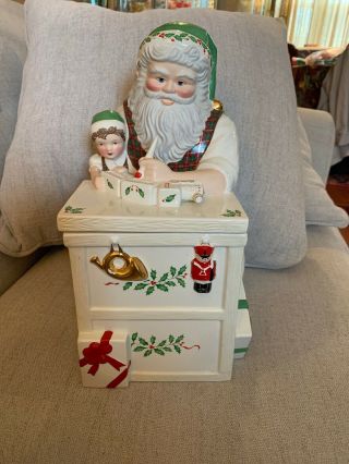 Lenox Santa Work Bench Cookie Jar For The Christmas Santa 