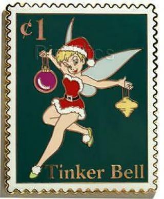 Disney Shopping Christmas Postage Stamp Tinker Bell Pin