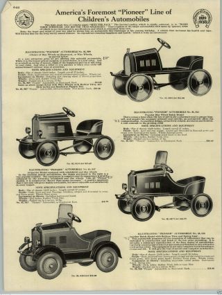 1930 Paper Ad 2 Pg Pioneer Pedal Car Pierce Arrow Kissel Sports Car Ford Buick