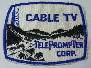 3 " Old Vintage 1970s Cable Tv Teleprompter Corp.  Television Tv Advertising Patch