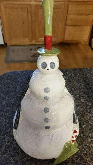 A Nightmare Before Christmas Jack Skellington Snowman Disney Cookie Jar