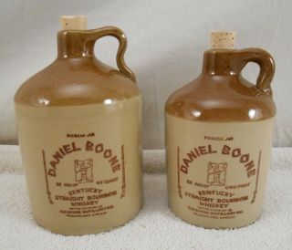 2 Vintage Daniel Boone,  Kentucky Straight Bourbon Jugs : 4/5 Quart And 1 Pint
