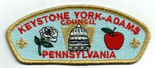 Keystone York - Adams S - 1 Only Issue Boy Scout Bsa Csp Council Shoulder Patch