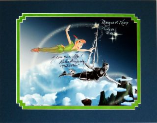 Disney Limited Edition Photo Signed By Peter Pan & Tinker Bell Models