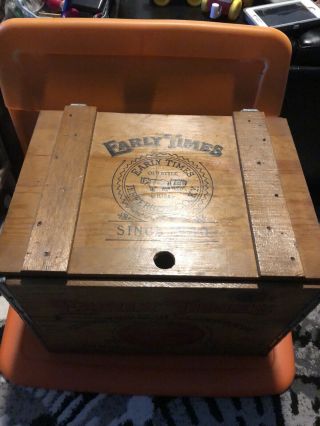 Vtg Early Times Kentucky Straight Bourbon Whisky Usa Wooden Wood Crate Chest Box