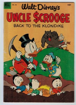 Uncle Scrooge 2 Four Color 456 3.  0 Barks Art White Pages Golden Age