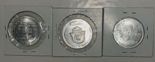 3 Smokey The Bear Aluminum Coin Us Forest Service Token 2 Types
