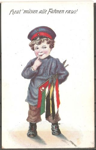 Germany Austria Turkey Ottoman Wwi Central Powers Patriotic Postcard