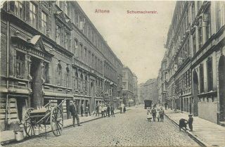 Germany Hamburg Altona Schumacherstrasse Street View 1913 Postcard