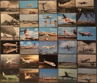 Interflug Lufthansa 30different Postcards Set Airline Issue Tu134 Il62 Il18 Il14