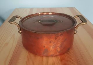 Vintage All - Clad Cop - R - Chef 8” 3qt.  Copper Pot & Lid