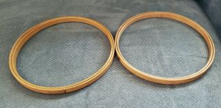 Two Vintage Wood Embroidery Hoop Duchess Usa Felt Lined 7 "