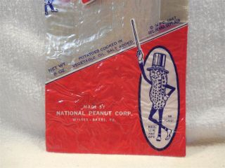 Vintage 1947 Planters Peanut Mr Peanut Potato Chips 8 Oz Cellophane Store Bag 2