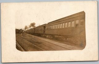 Newton Ia Cancel Train At Depot Railroad Yard Iowa Rppc Real Photo Postcard D2