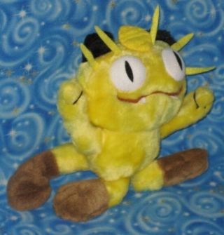 Vintage Rare Fuzzy Meowth Pokemon Plush Tomy Nintendo