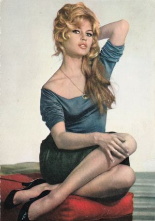 Brigitte Bardot - Hollywood Movie Star Pin - Up/cheesecake 1950s Postcard/