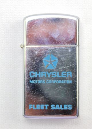 Vintage Chrysler Motors Corp Fleet Sales Salesman Slim Zippo Lighter