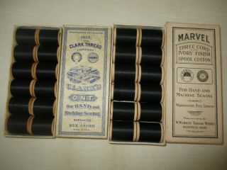 2 Vintage Boxes Of Thread,  Clark And Marvel,  Complete.
