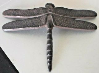 Dragonfly Incense Stick Burner Japanese Paper Weight,  Dk Red Brown Cast Iron