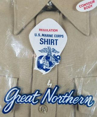 USMC US Marine Corps Long Sleeve Uniform Shirt 16 6 Great Northern Large NOS vtg 2