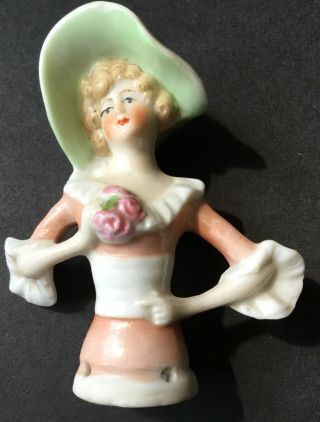Vintage German Porcelain Pin Cushion Half Doll Marked 18344
