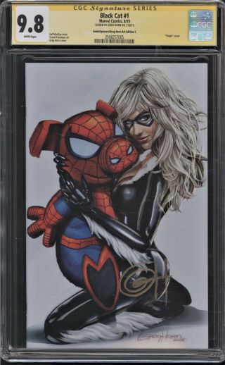 Black Cat 1 Cgc 9.  8 Ss Comicxposure C Cover Signed By Greg Horn