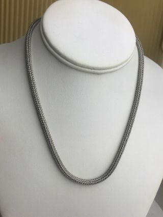 Sterling Silver 925 Vintage Top Quality Snake 17” Chain Necklace 39.  9 G Heavy 2