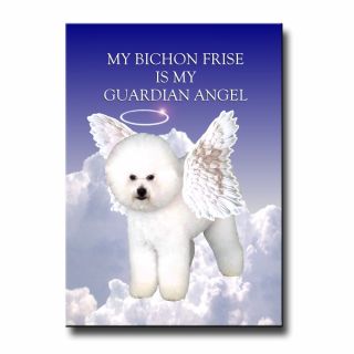 Bichon Frise Guardian Angel Fridge Magnet Dog