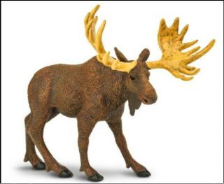 Moose Figurine Brown Woodland Forest Woods Animal Safari Ltd Toy "