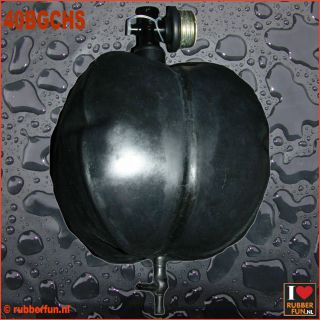 Rebreather Bag For Gas Mask - 3l - Black Rubber - Male Hook Connector