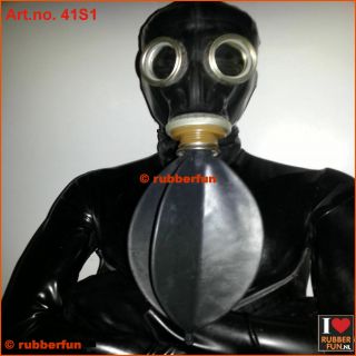 Gas mask rebreather set - GP5 mask with black rubber bag (3L) - set 1B 2