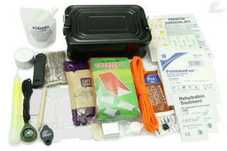 Premium Survival Kit Outdoor Bushcraft Hiking Scouts Military Emergency Uk - Made