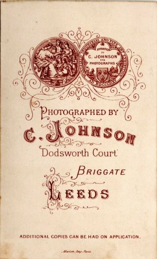 CDV Lady with Tabby Cat Photographer Charles Johnson Briggate Leeds 1870s 2