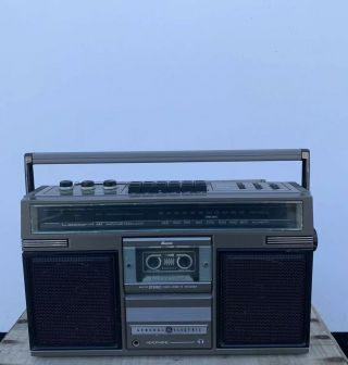 Vintage 80s Ge Boombox Am Fm Stereo Radio Cassette Player Recorder 3 - 5252d