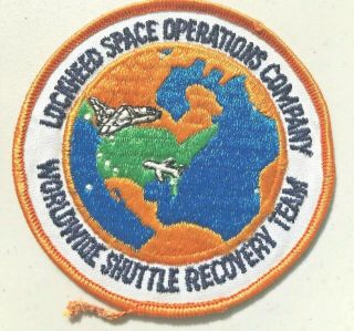 Lockheed Space Operations Company Worldwide Shuttle Recovery Team Patch 3 1/2”