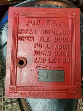 Vintage Gamewell Fire Alarm Call Box Door Only No Lock