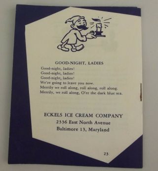 3 Eckels Ice Cream Popular Song Book Vintage Sing Along Ephemera Circa 1940s - 50s 2