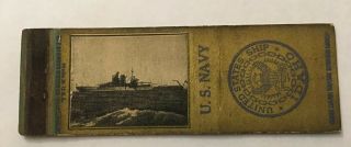 Vintage Matchbook Cover Matchcover Us Navy Uss Idaho