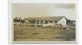 Brazil Aracaju Santa Maria Airport 1950 S Rp Plain Back Postcard