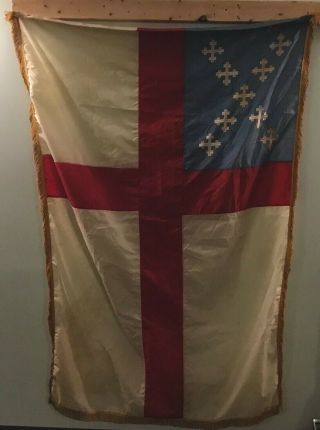 Large 4x6 Foot Episcopal Church Embroidered Nylon Flag Vintage